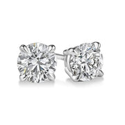 0.80 Carat Round Cut Natural Earth Mined Diamond 4 Prong Stud Earrings