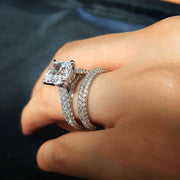 3.0 Ctw Round Cut Diamond Ring Pave Prongs H Color VS2 GIA Certified