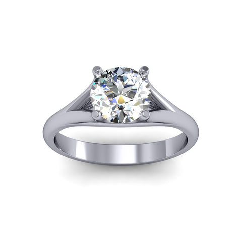 Split Shank Cathedral Solitaire Diamond Engagement Ring