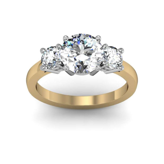3 Stone Round Cut Diamond Engagement Ring