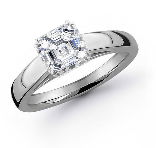Wide Solitaire Engagement Ring