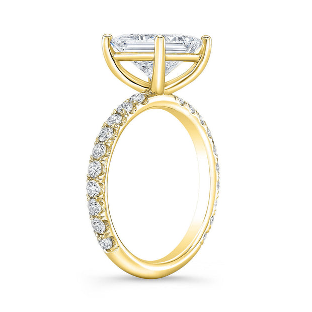U-Pave Setting Diamond Engagement Ring