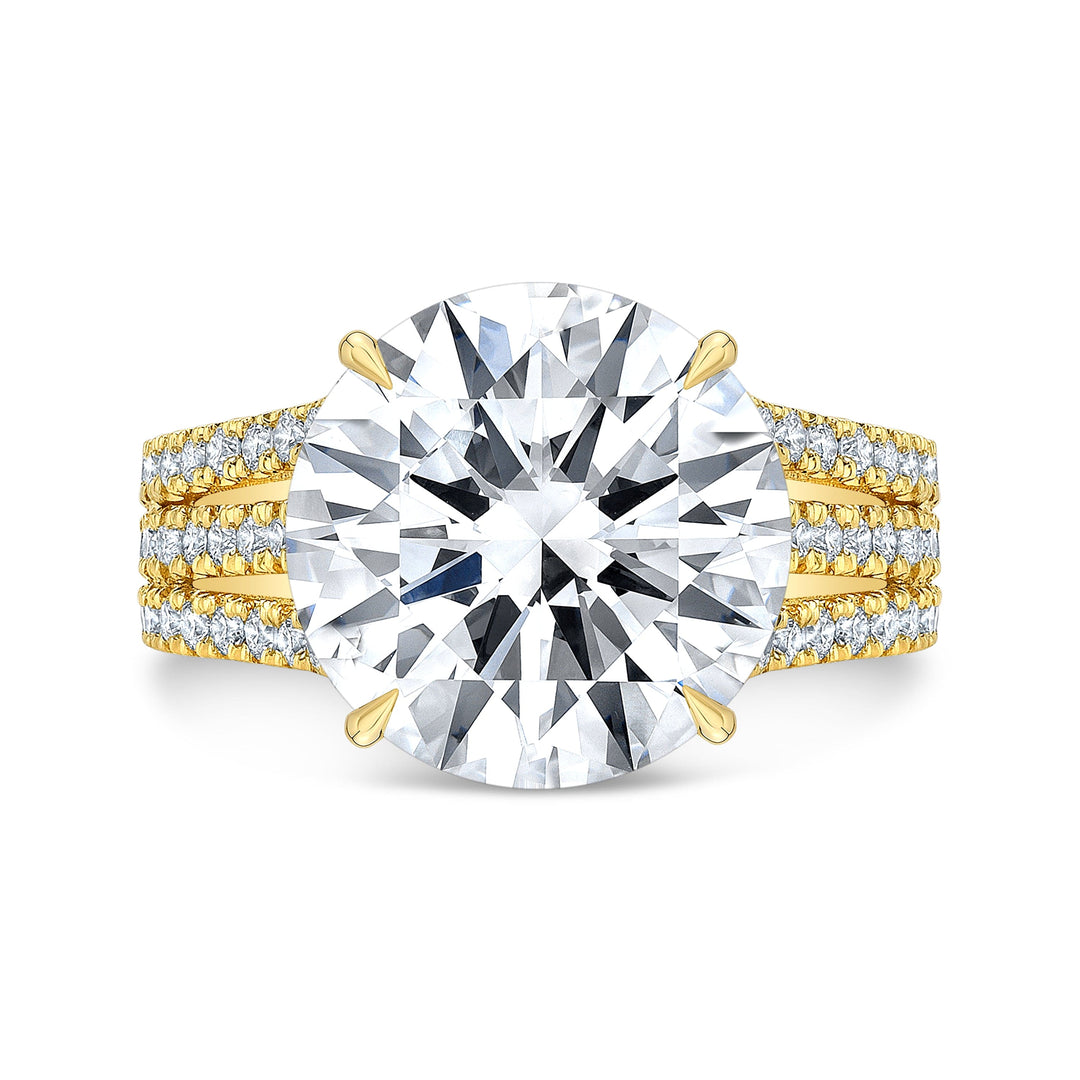 3 Row Split Shank Diamond Ring