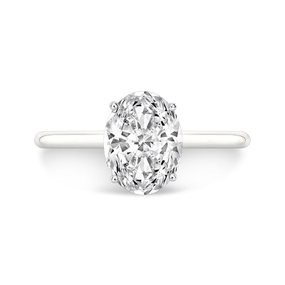 Thin Solitaire Diamond Engagement Ring