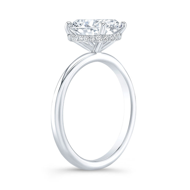 Solitaire Hidden Halo Diamond Engagement Ring