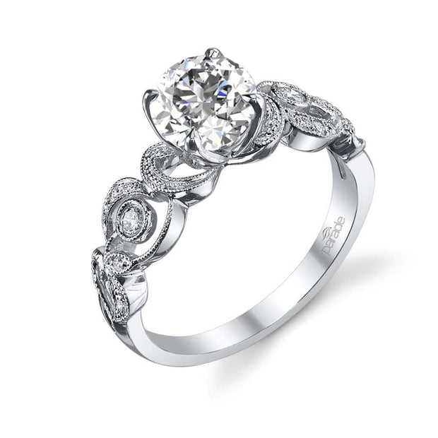 Parade Design Hera Bridal Meandering Vines Milgrain Pave Design Ring