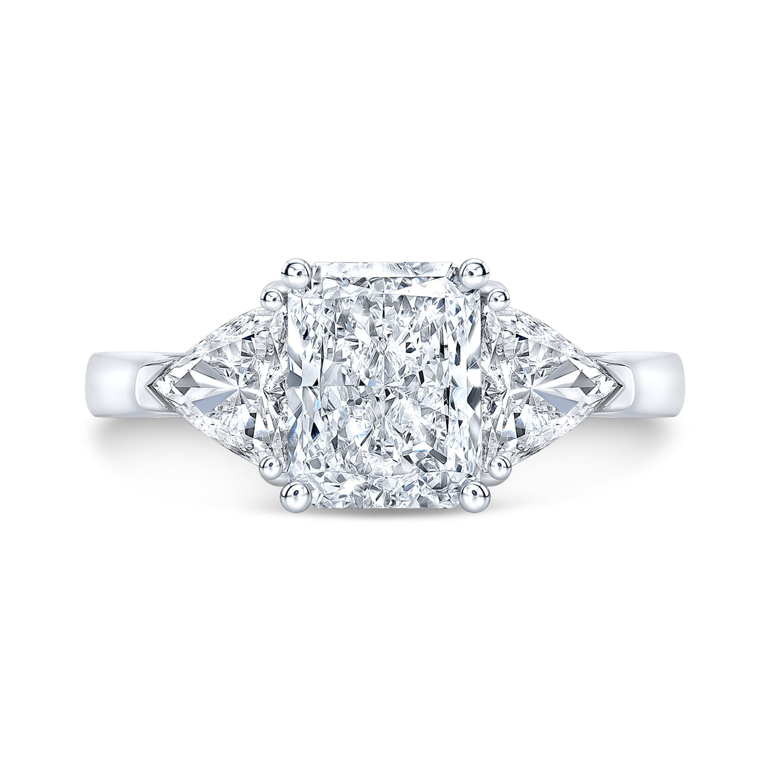 3 Stone Trillion Diamond Engagement Ring