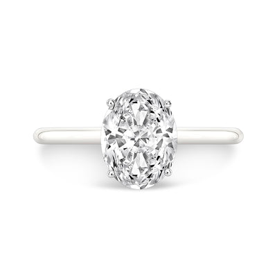 Thin Solitaire Diamond Engagement Ring