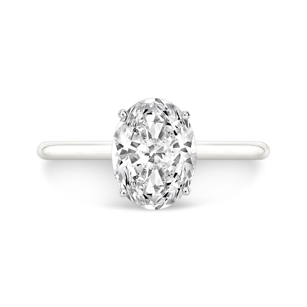 Thin Solitaire Diamond Engagement Ring