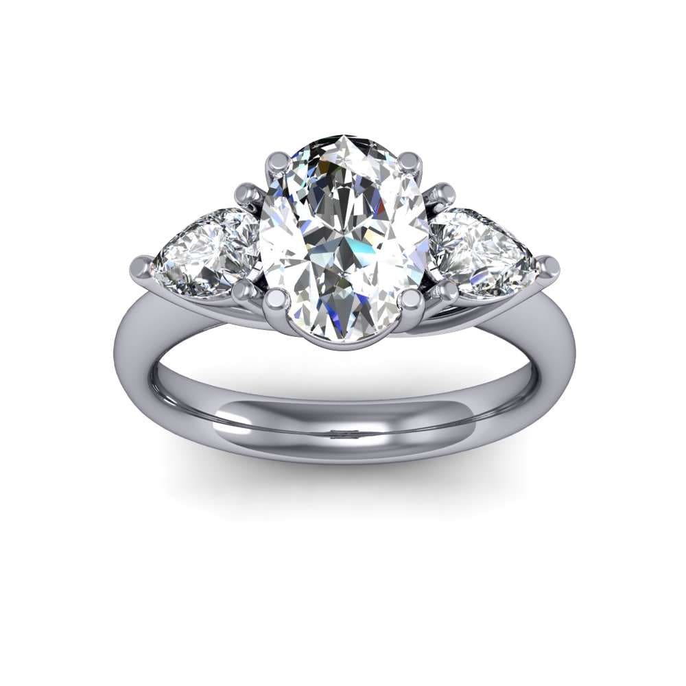 Trellis w/ Pear Sides 3-Stone Lab Grown Diamonds Ring