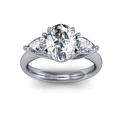 Trellis w/ Pear Sides 3-Stone Lab Grown Diamonds Ring