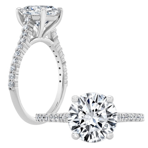 Natural Ultra Thin Pave Diamond Engagement Ring
