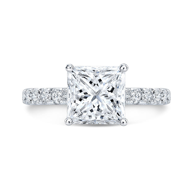 U-Pave Setting Diamond Engagement Ring