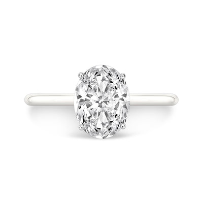 Thin Solitaire Diamond Engagement Ring