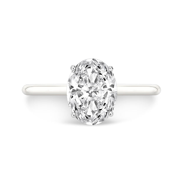 Thin Solitaire Diamond Engagement Ring