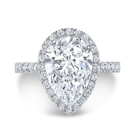 Cathedral Halo Pave Diamond Engagement Ring