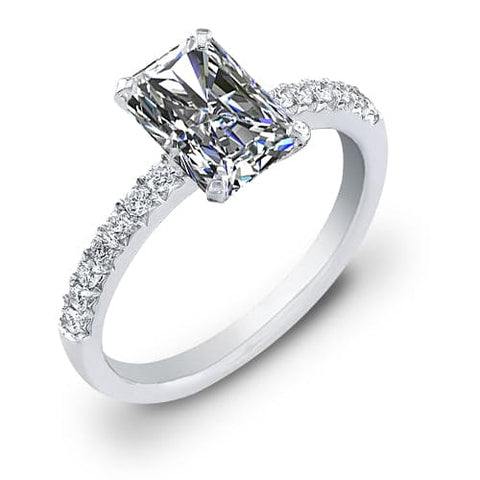 Pave with Accent Diamond Engagement Ring