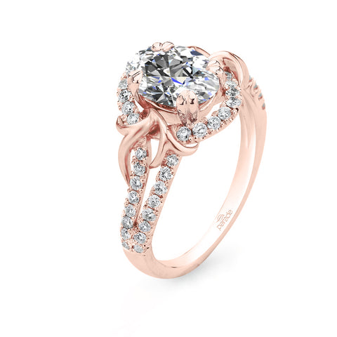 Parade Design Lyria Bridal Intertwining Pave Split Shank Halo Design