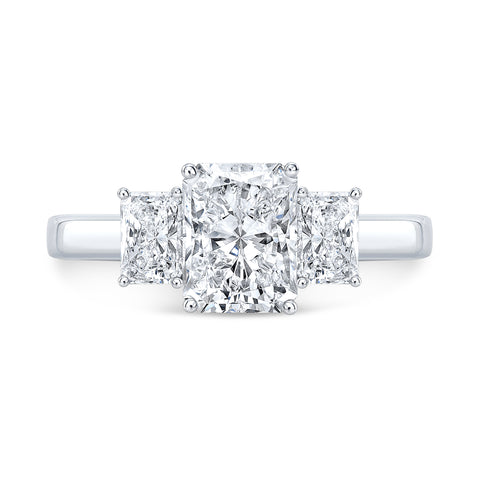 3 Stone Radiant Cut Diamond Engagement Ring