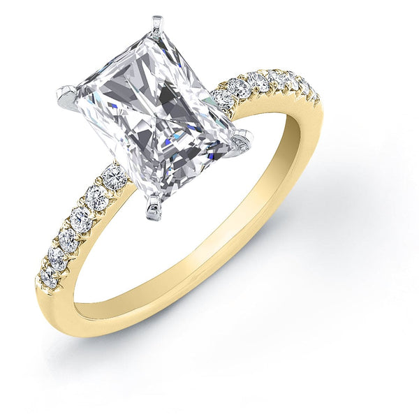 4 Prong Pave Diamond Engagement Ring