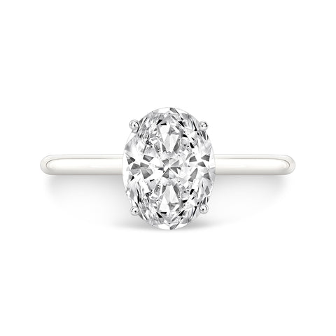 Thin Solitaire Diamond Engagement Ring