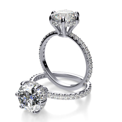 Under Halo Pave Diamond Engagement Ring