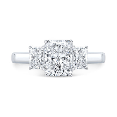 3 Stone Radiant Cut Diamond Engagement Ring