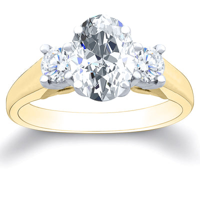 3-Stone with Round Sidestones Diamond Ring