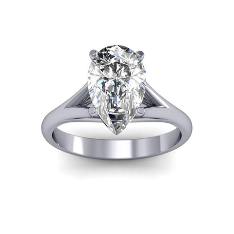 Split Shank Cathedral Solitaire Diamond Engagement Ring