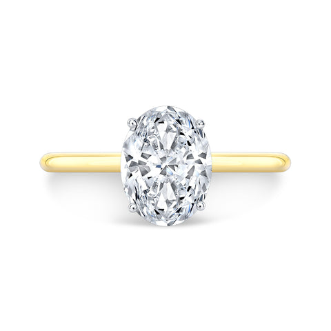 Thin Solitaire Diamond Engagement Ring