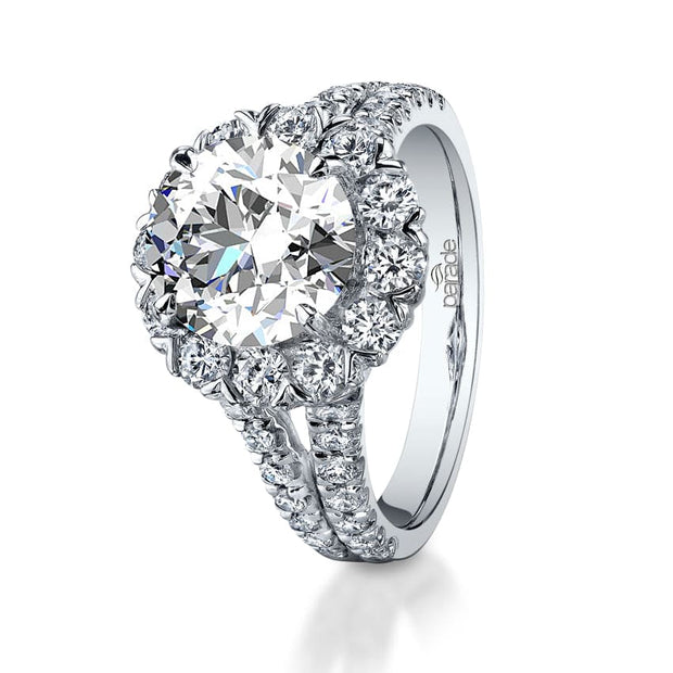 Parade Design Hemera Bridal Halo Pave Split Shank Ring