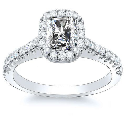 Halo Pave Natural Diamond Engagement Ring