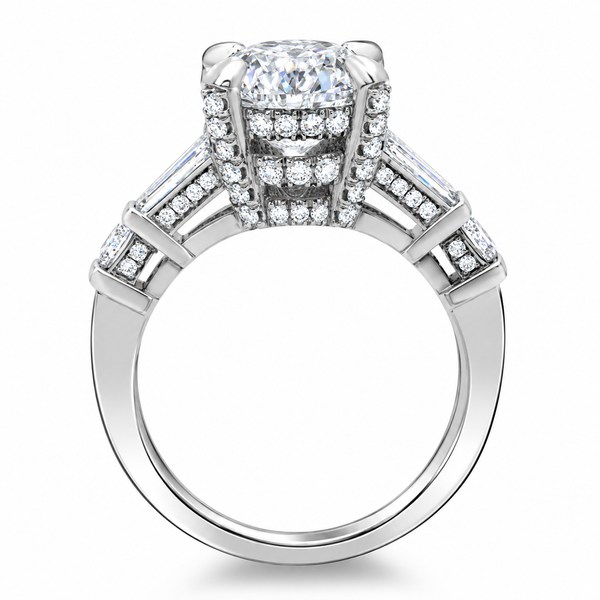 Emerald Cut Ring Hidden Halo & Baguettes F Color VS1 GIA Certified (5.00 Ct. Center)