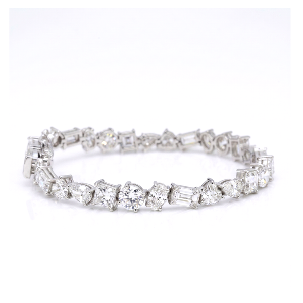 top view of mix shape bracelet in white bg