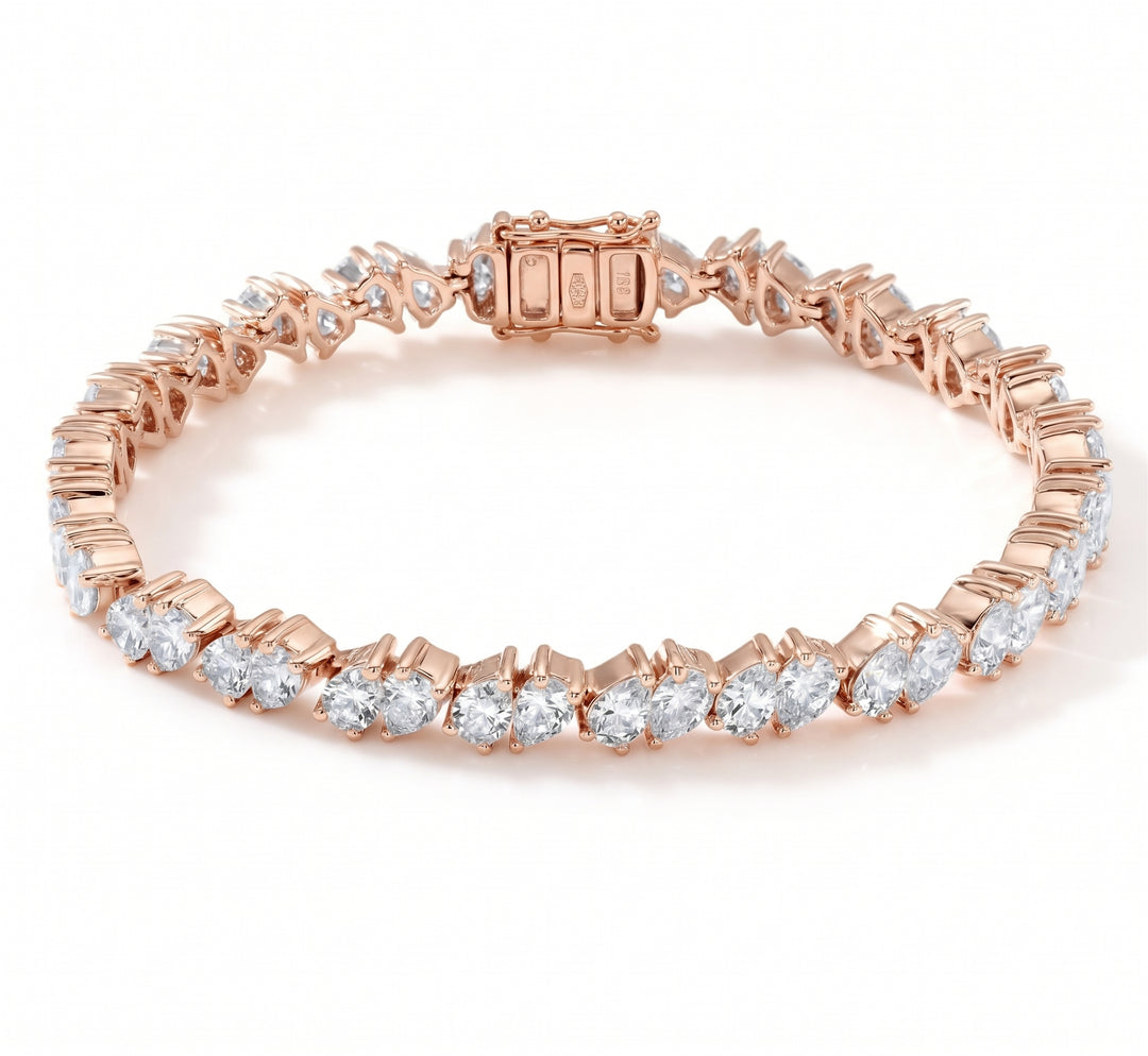 Lab Grown Twin Pear Cut Tennis Bracelet (9.5 Ctw.)