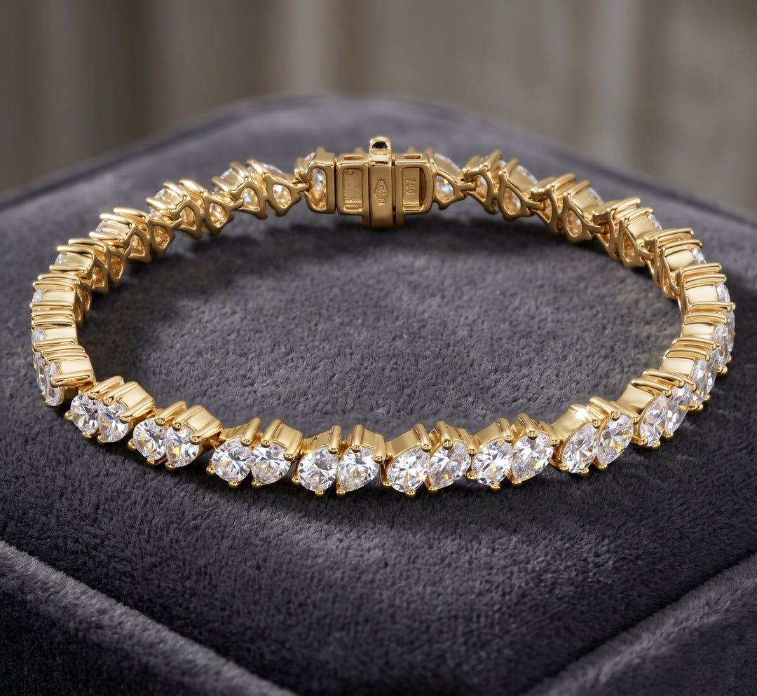 Lab Grown Twin Pear Cut Tennis Bracelet (9.5 Ctw.)