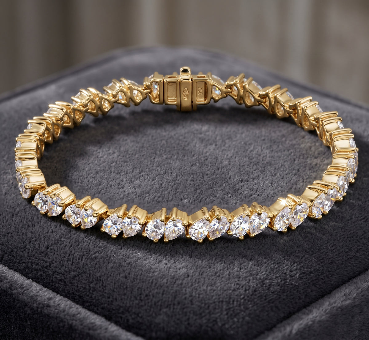 Lab grown twin pear cut tennis bracelet (9
