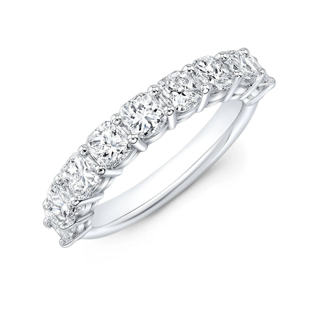 Lab Grown Cushion Cut Half Eternity Diamond Ring