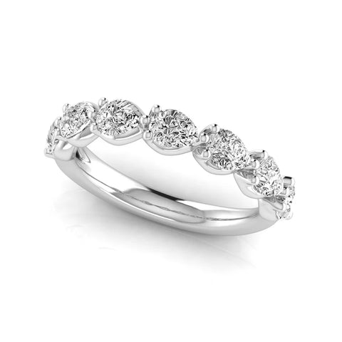 Lab Grown Pear Cut Half Eternity Band