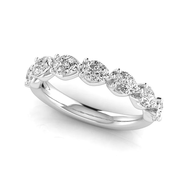 Lab Grown Pear Cut Half Eternity Band
