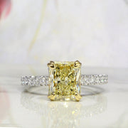 Yellow Radiant Cut Engagement Ring
