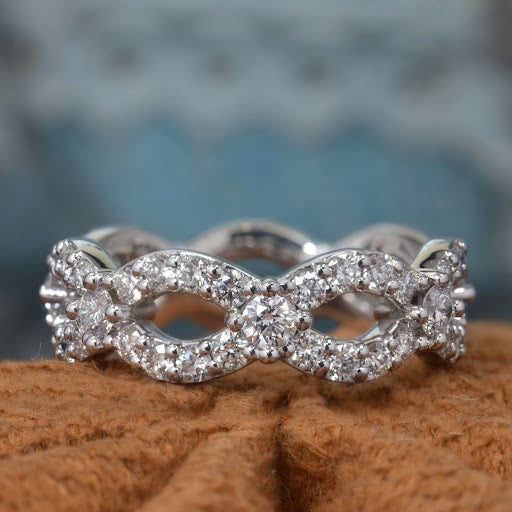 Infinity Eternity Diamond Ring F-G Color VS1 Clarity