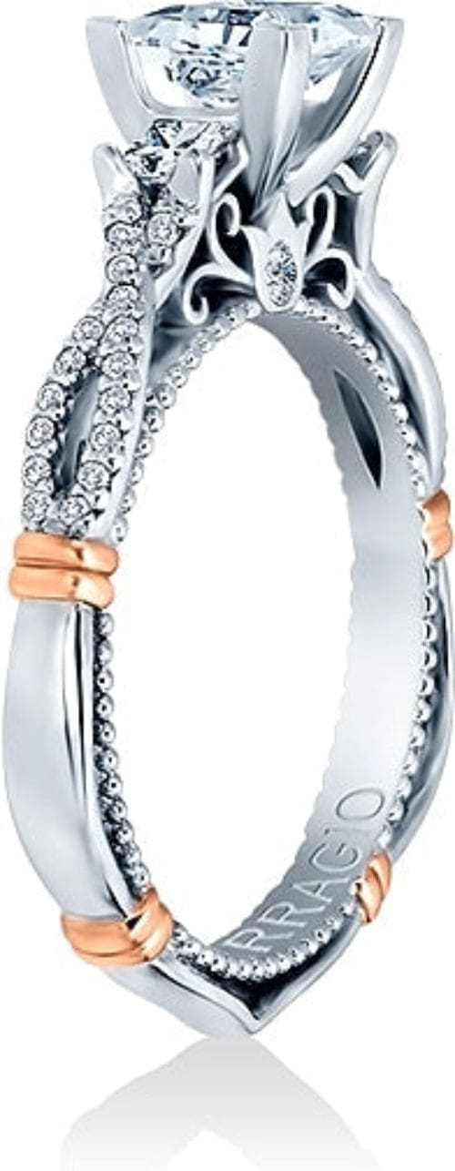 Three stone princess cut verragio parisian diamond engagement ring