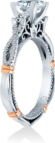 Three Stone Princess Cut Verragio Parisian Diamond Engagement Ring