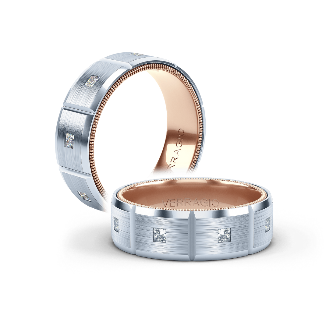 Verragio 7mm Modern Geometric Matte Finish Diamond Band VWD-7913