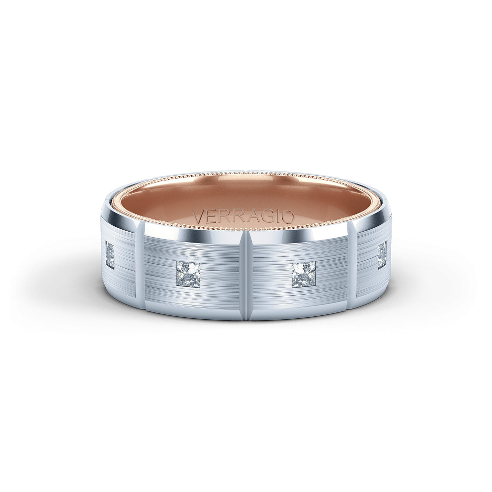 Verragio 7mm Modern Geometric Matte Finish Diamond Band VWD-7913
