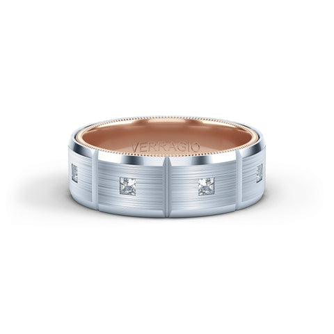 Verragio 7mm Modern Geometric Matte Finish Diamond Band VWD-7913