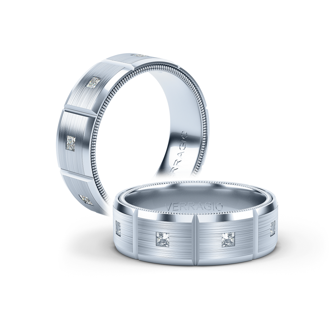 Verragio 7mm Modern Geometric Matte Finish Diamond Band VWD-7913