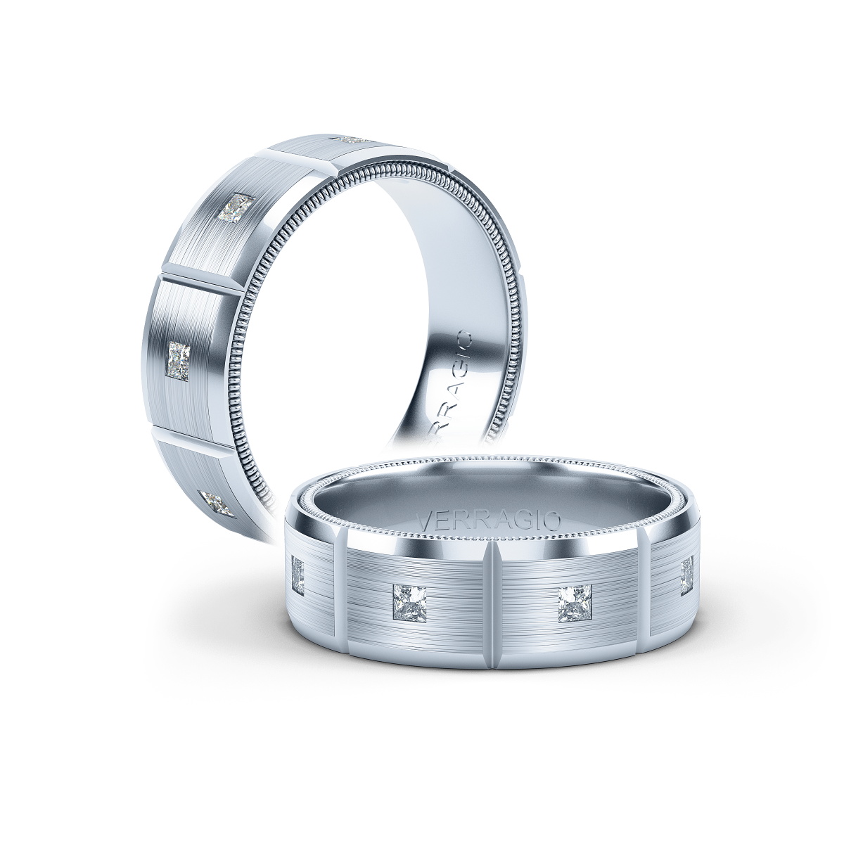 Verragio 7mm modern geometric matte finish diamond band vwd 7913