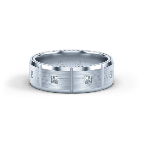 Verragio 7mm Modern Geometric Matte Finish Diamond Band VWD-7913